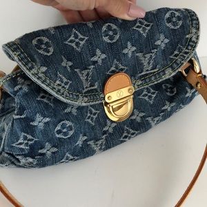 Authentic Louis Vuitton denim monogram mini bag
